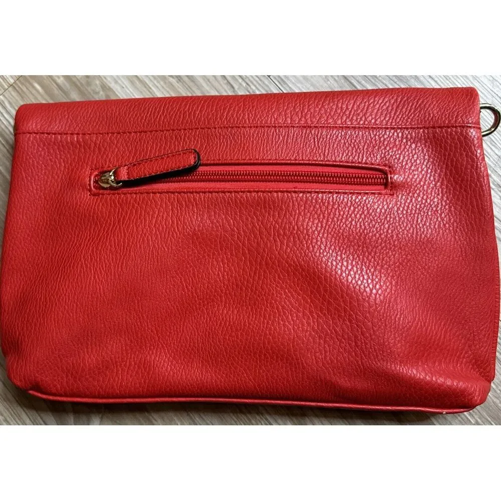Sondra Roberts Squared Clutch Bag‎ And Shoulder Strap. Gold Accents. Good Cond.